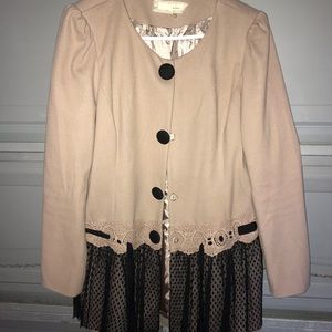A Revé Faux Suede and Black Lace Jacket